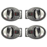 دستگيره داخلي درب کوييک مجموعه 4 عددی - کروم براق