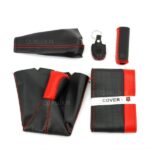 ست 6 تيکه سردنده با دور فرمان چرمی -  مشکی قرمز