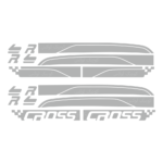 برچسب بدنه کوییک  مدل کراس نقره ای