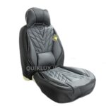 روکش صندلی تمام چرم شاهسوند طرح ائودی مشکی طوسی