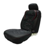 روکش صندلی تمام چرم رنوس مدل مشکی گلدوزی قرمز