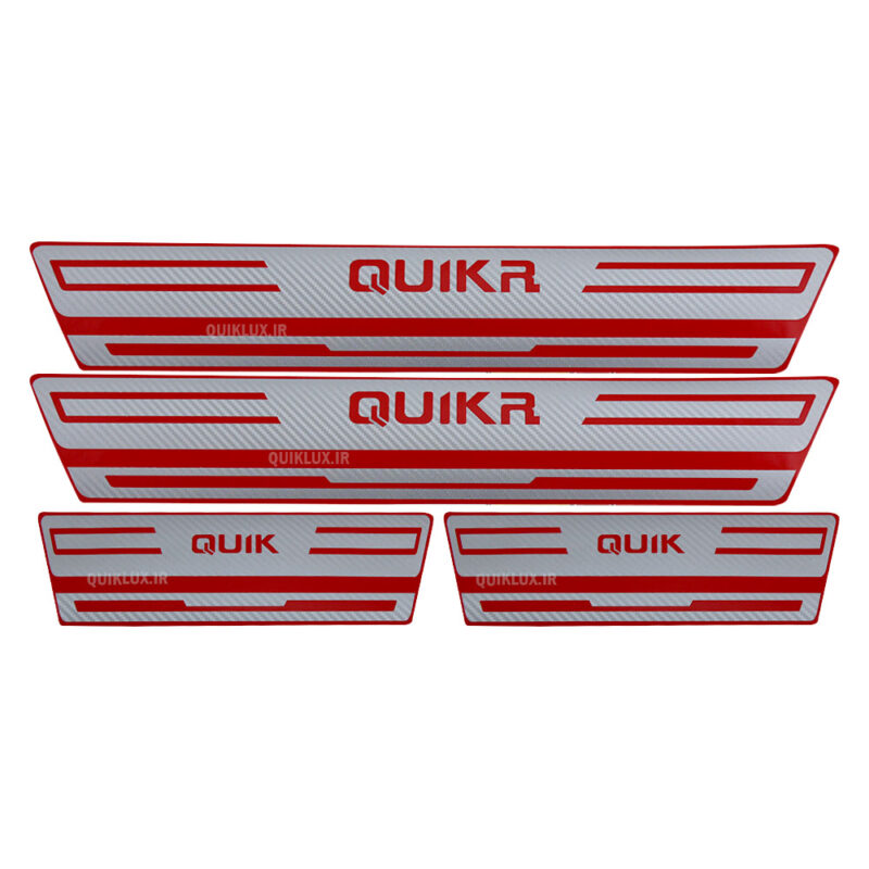 برچسب پارکابی طرح کربن سفید قرمز QUIK R