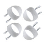 اهرم فلزی دستگیره داخلی کوییک رنگ سفید ساده مجموعه 4 عددی