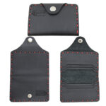 جاکارتی چرمی مشکی دوخت قرمز