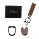 کاور سوییچ فلزي چرمی لاکچری - قهوه ای - Image 2