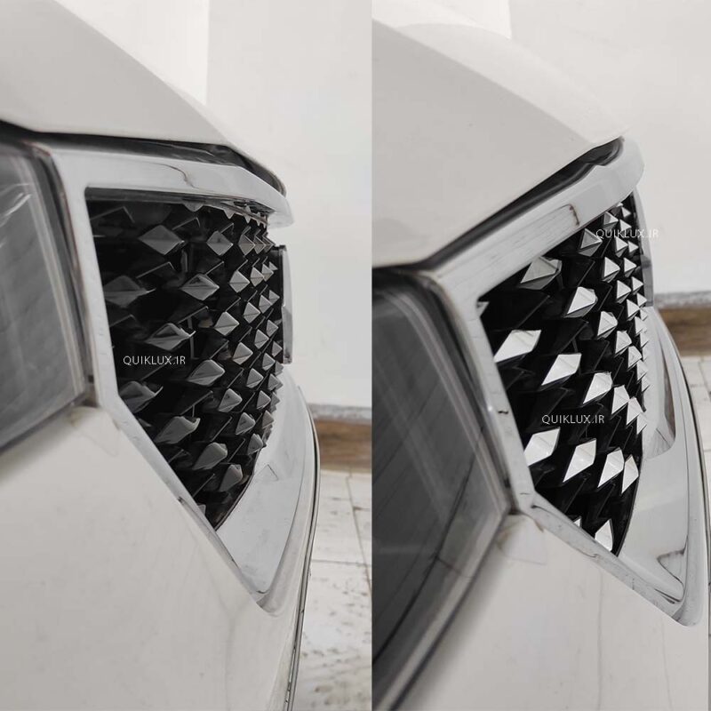 برچسب کرومی نگین توری جلو پنجره مناسب تارا V4 - Image 3