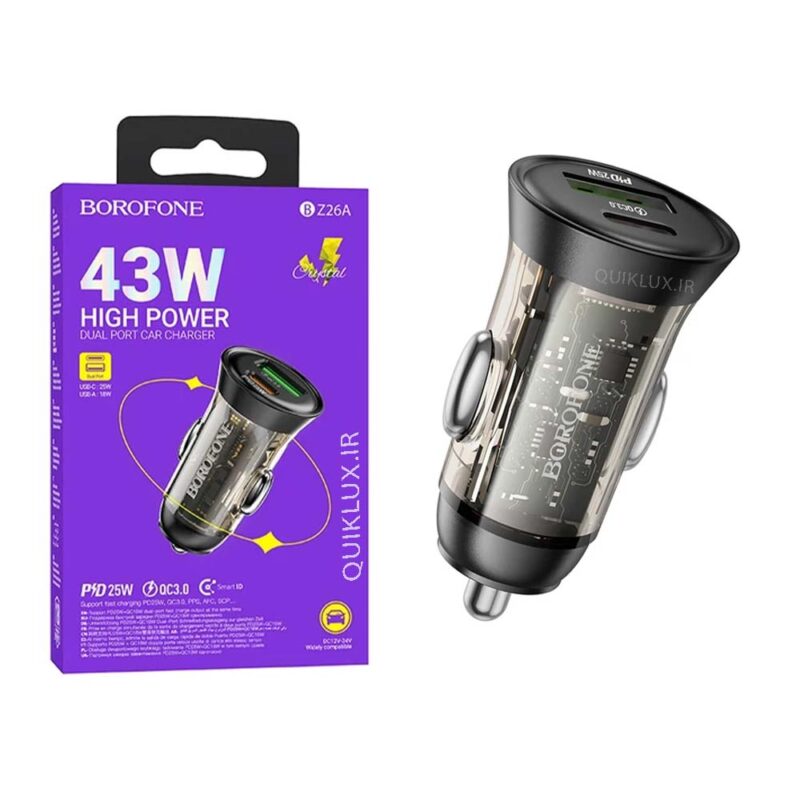 شارژر فندکی خودرو  مدل BZ 26  PD 43W