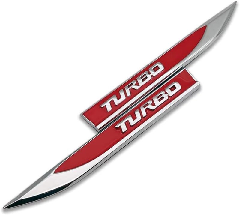 آرم فلزی بغل گلگیر چپ و راست نوشته torbo - قرمز - Image 2