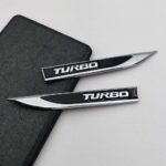 آرم فلزی بغل گلگیر چپ و راست نوشته torbo - مشکی - Image 3
