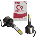 هدلایت پایه H1 مدل C9 -   فلاشری  3 رنگ  سفید زرد فیروزه ای