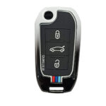 کاور سوییچ فلزی تارا (کلید خور) طرح M-Performance - صندوق پران وسط  - سفید مشکی - Image 3