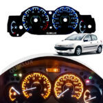 تم صفحه کیلومتر اسپرت پژو 206 - سفید آبی