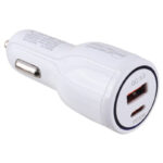 شارژر فندکی فست شارژ 48 وات USB-A و Type-C – رنگ سفید