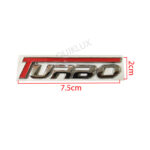 آرم فلزی توربو Turbo قرمز کروم سایز کوچیک 7.5cm * 2cm