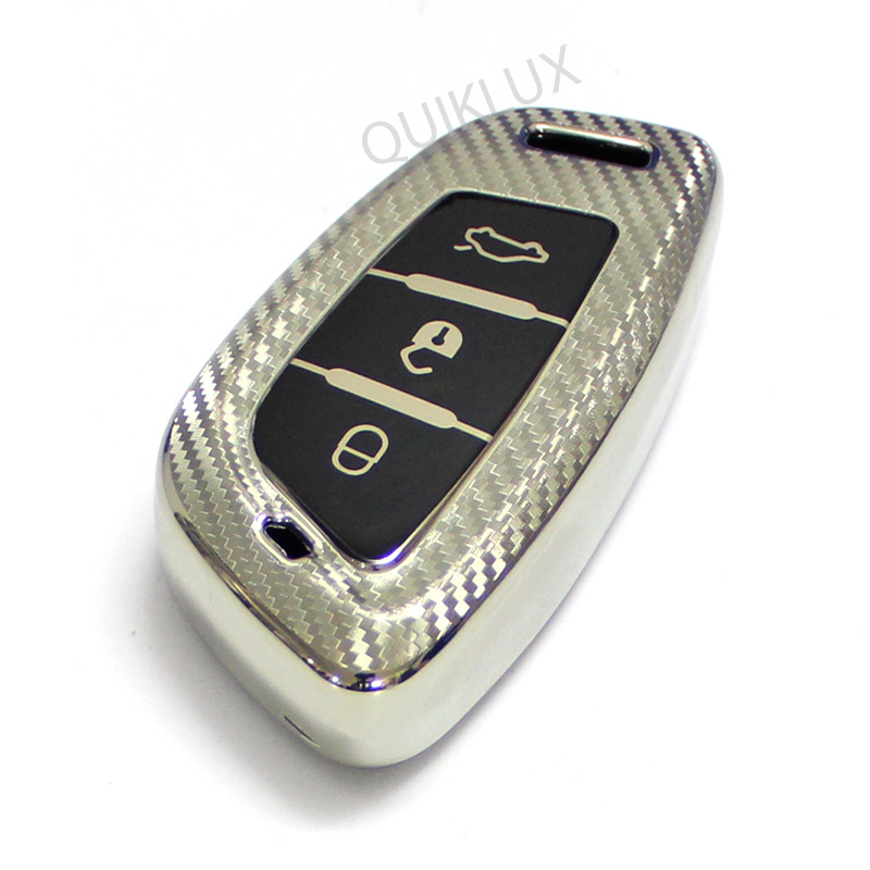 2566656565 کاور سوییچ TPU طرح کربن شاهین ریموت کیلس لاکچری MP - رنگ نقره ای