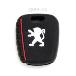 کاور سوییچ سیلیکونی (2 دکمه) آرم پژو طرح دار - مشکی