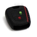 کاور سوییچ سیلیکونی (2 دکمه) آرم پژو طرح دار - مشکی