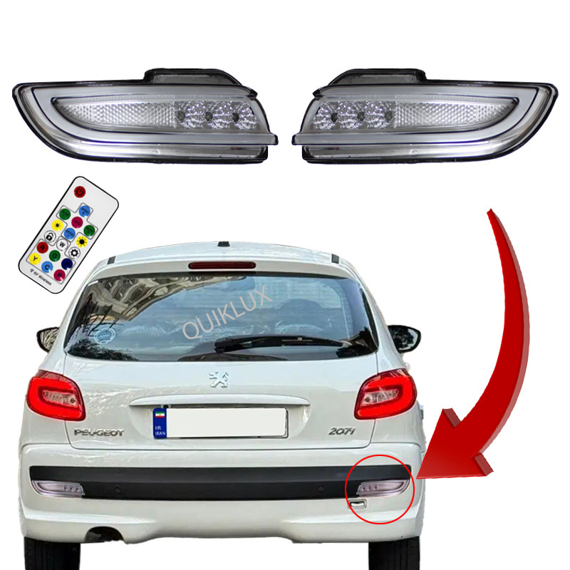 مه شکن عقب پژو 207 طرح سه بعدی SH رنگ دودی (مولتی کالر)