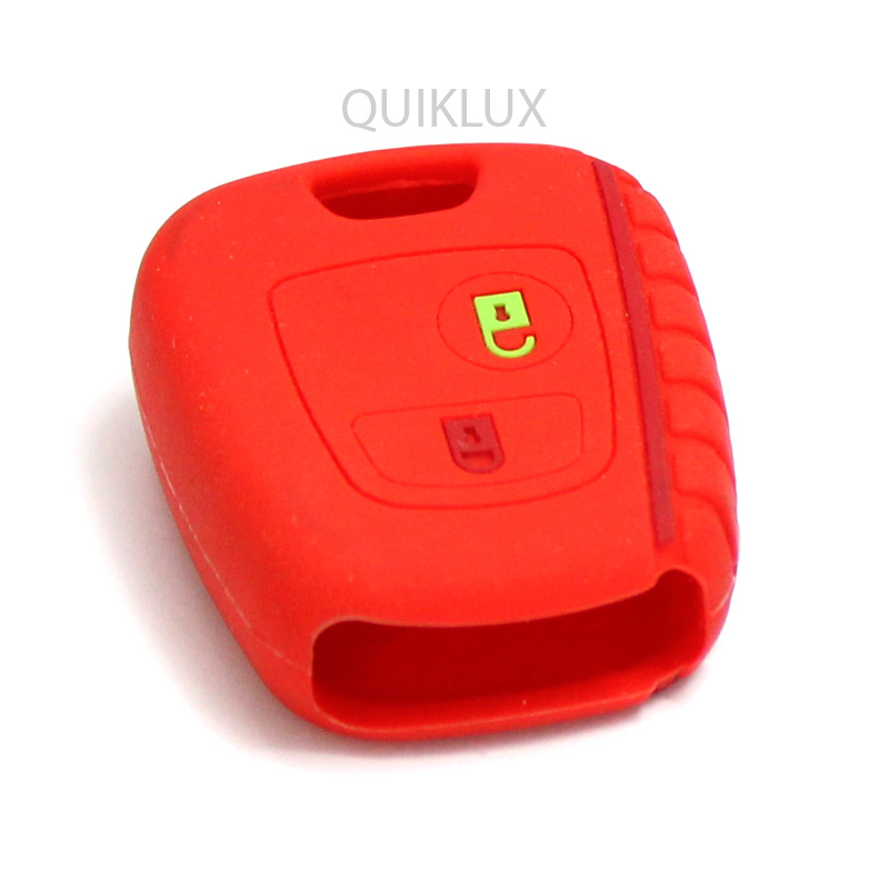 5262592 کاور سوییچ سیلیکونی (2 دکمه) آرم پژو طرح دار - قرمز