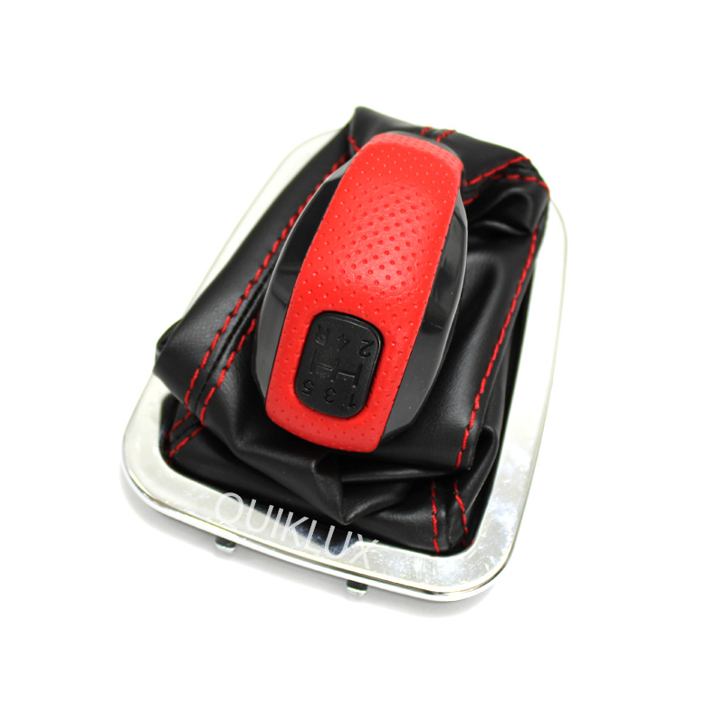 55564 ست سردنده با گردگیر چرمی (مشکی قرمز ) مدل 2008 - همراه با زه استیل دور دنده مناسب برای ساینا و کوییک - Image 1