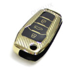 کاور سوییچ TPU طرح کربن شاهین ریموت کیلس لاکچری MP - رنگ طلایی