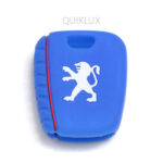 کاور سوییچ سیلیکونی (2 دکمه) آرم پژو طرح دار - آبی