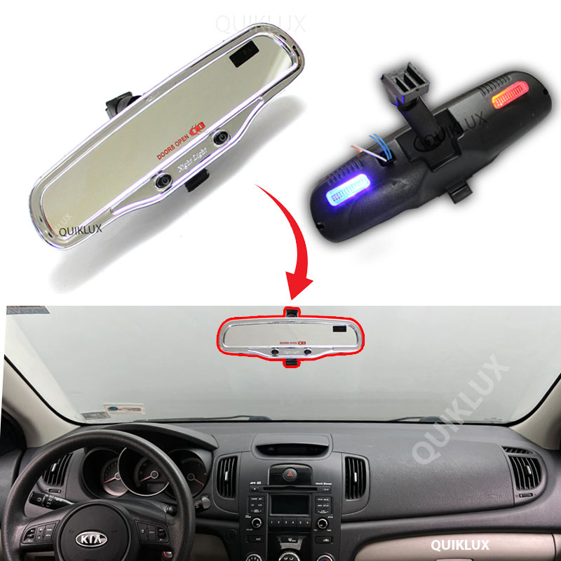 آینه وسط کاپریسی چراغ دار - مشکی کروم