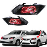 چراغ جلو اسپرت ساینا کوییک طرح حلقه نورانی رنگ قرمز