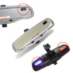 آینه وسط کاپریسی چراغ دار - مشکی کروم