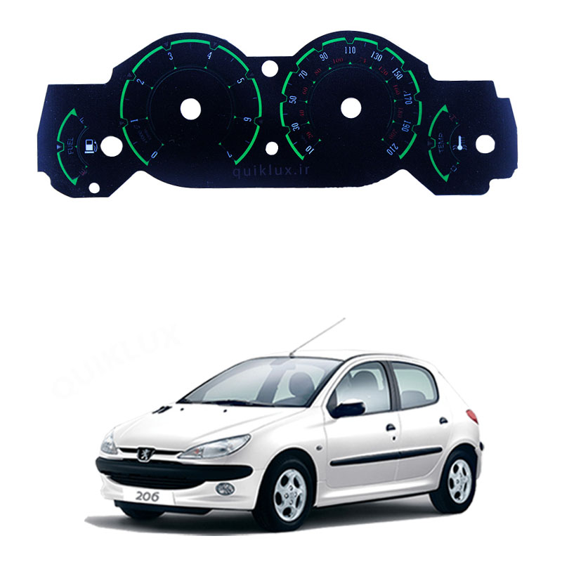 236266526 تم صفحه کیلومتر اسپرت پژو 206 - سبز