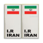 برچسب پرچم پلاک – ایران طرح IRAN (سفید) – بسته ۲ عددی