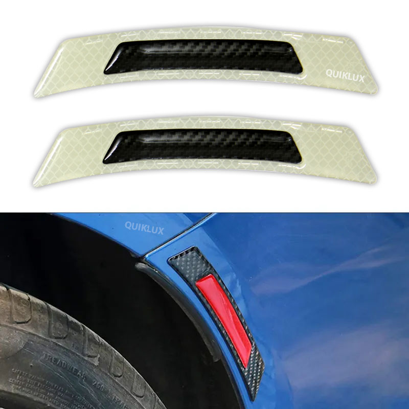 شبرنگ روی گلگیر خودرو بسته 2 عددی - سفید مشکی