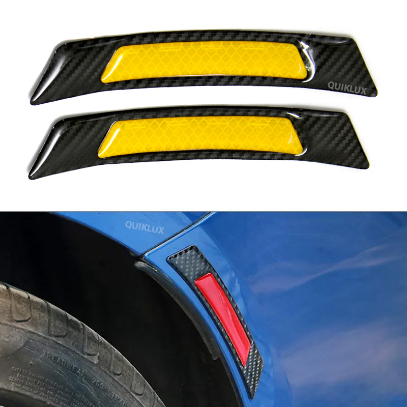 شبرنگ روی گلگیر خودرو بسته 2 عددی - مشکی زرد