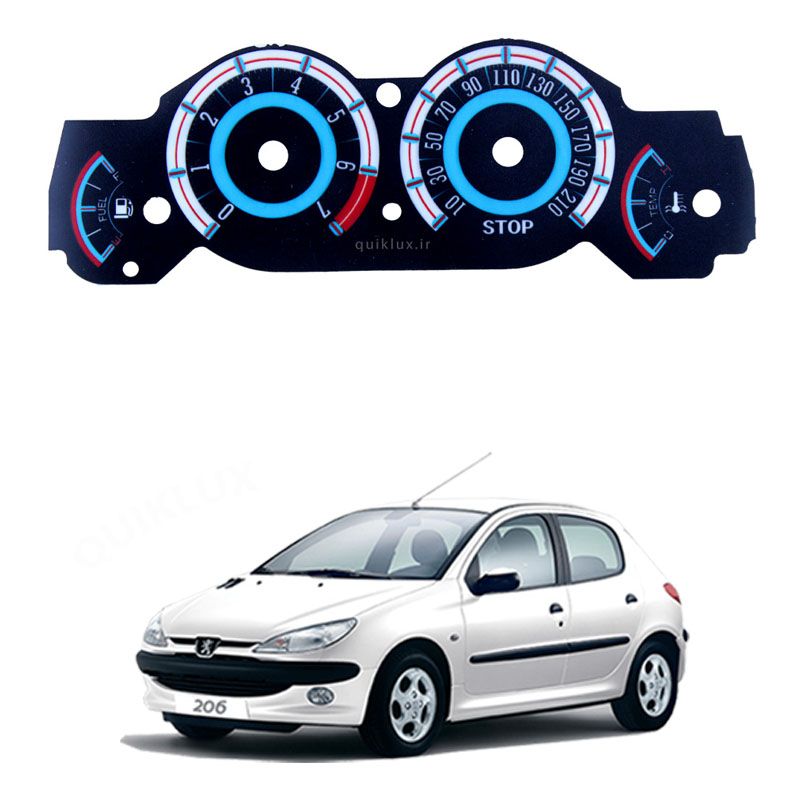 تم صفحه کیلومتر اسپرت پژو 206 - آبی