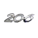 آرم نوشته پژو 206 نقره ای کروم