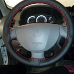 دور فرمون دوختنی چرم سوزنی مدل مشکی دوخت قرمز