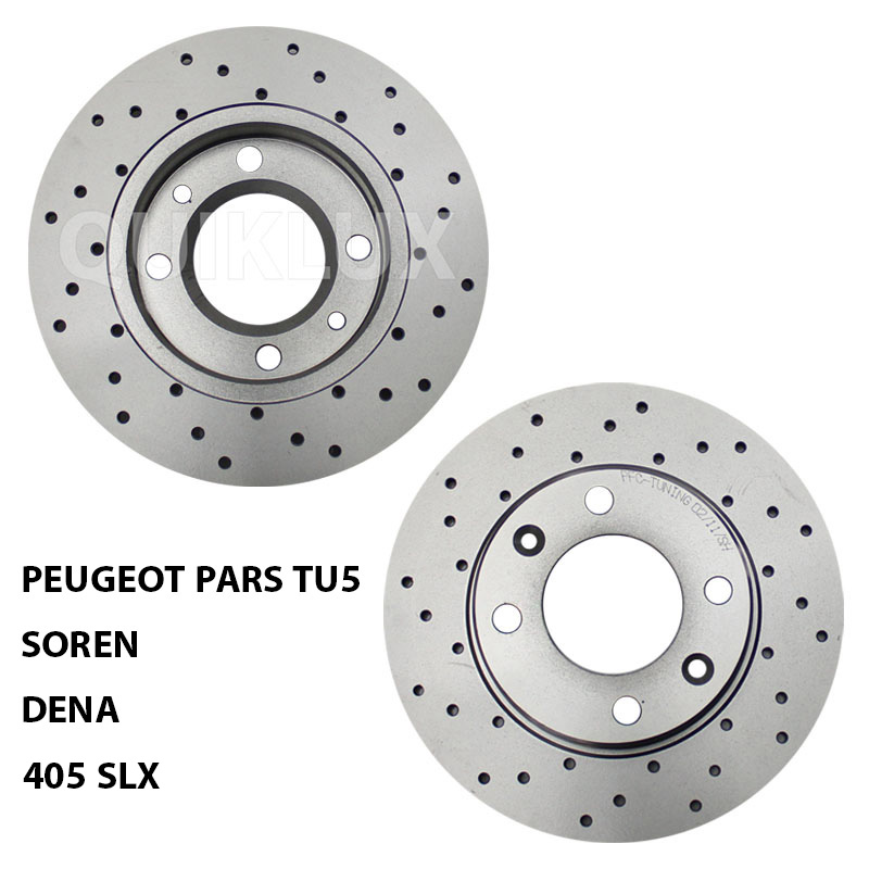 دیسک ترمز PFC اسپرت سوراخ دار مدل توربو چرخ عقب پژو پارس TU5، سورن، دنا