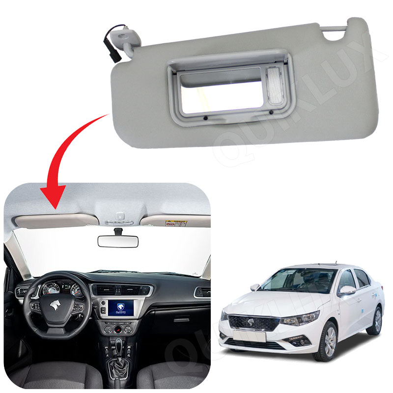 آفتابگیر فابریکی تارا همراه آینه و چراغ سمت راننده ایساکو