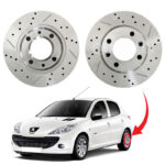 دیسک ترمز PFC سوراخ دار شیار دار چرخ عقب پژو 207