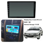 مانیتور 9 اینچ burmester – رم 1 حافظه داخلی 16 مناسب پژو پارس داشبورد جدید