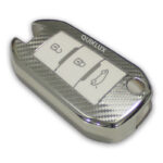 کاور سوییچ TPU طرح کربن تارا کلید خور لاکچری Mp - رنگ نقره ای سفید