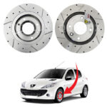 دیسک ترمز PFC سوراخ دار شیار دار چرخ جلو پژو 207 - مدل توربو اس