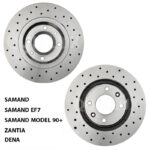 دیسک ترمز PFC سوراخ دار چرخ جلو سمند ملی، سمند EF7، سمند مدل 90 به بالا، زانتیا همه مدل ها