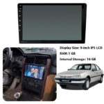 مانیتور 9 اینچ burmester – رم 1 حافظه داخلی 16 مناسب پژو 405 داشبورد جدید