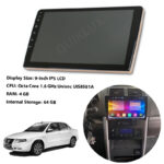 مانیتور 9 اینچ DSP + CarPlay burmester – رم 4 حافظه داخلی 64 مناسب سمند سورن