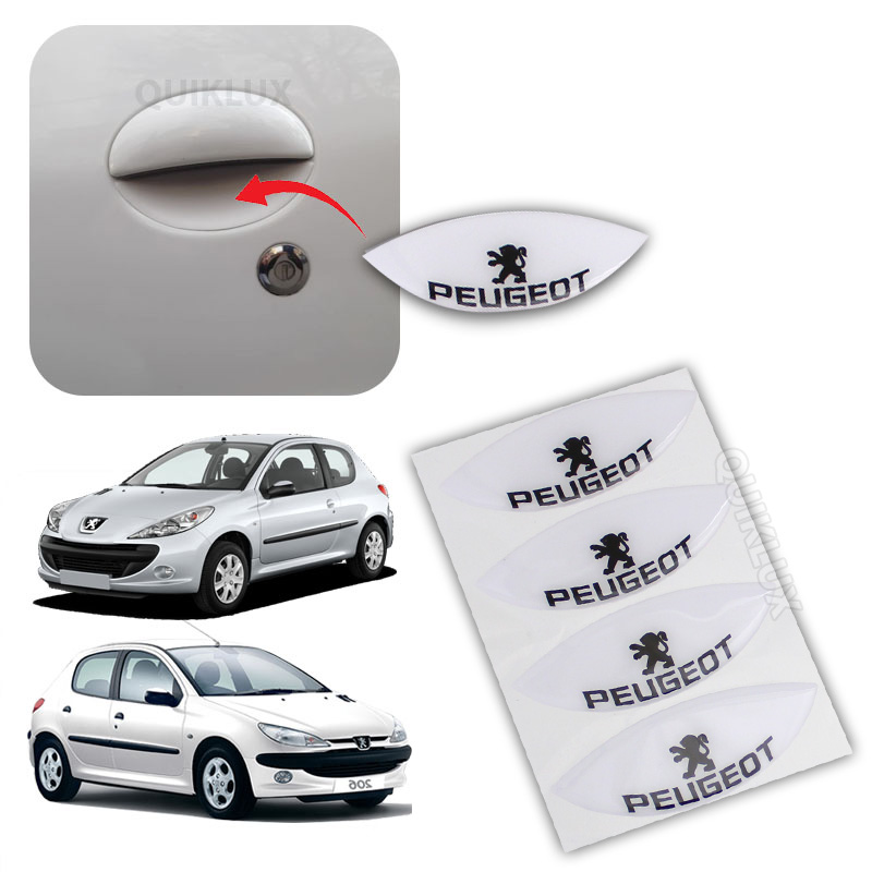 محافظ زیر دستگیره درب 206+207 طرح سفید با لوگو پژو + شیر