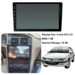 مانیتور 9 اینچ burmester – رم 1 حافظه داخلی 16 مناسب پژو پارس داشبورد قدیم