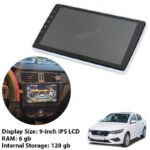 مانیتور 9 اینچ Rock Strem - 4K QLED Car Play AHD DSP pro 8 هسته ای رم 6 حافظه داخلی 128 مناسب تارا