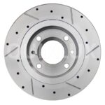 دیسک ترمز PFC سوراخ دار شیار دار چرخ جلو پژو 206 تیپ 2 و 3 - مدل توربو