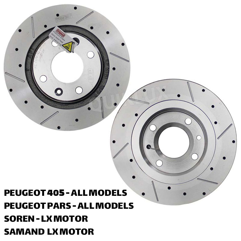 دیسک ترمز PFC سوراخ دار شیار دار پژو 405، پژو پارس، سورن ال ایکس، سمند ال ایکس - مدل توربو اس
